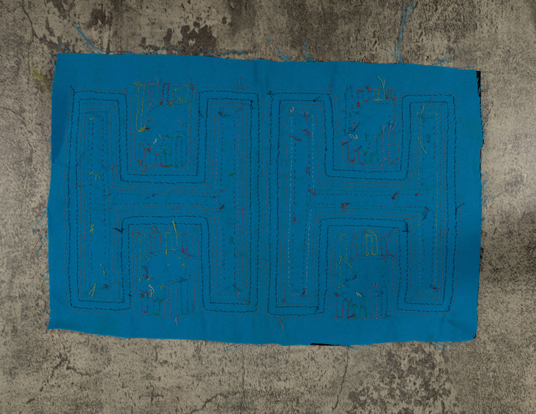 Traditional Orange And Turquoise Rubber Ducky Mola