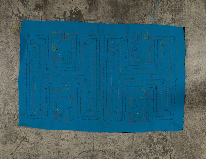 Traditional Orange And Turquoise Rubber Ducky Mola