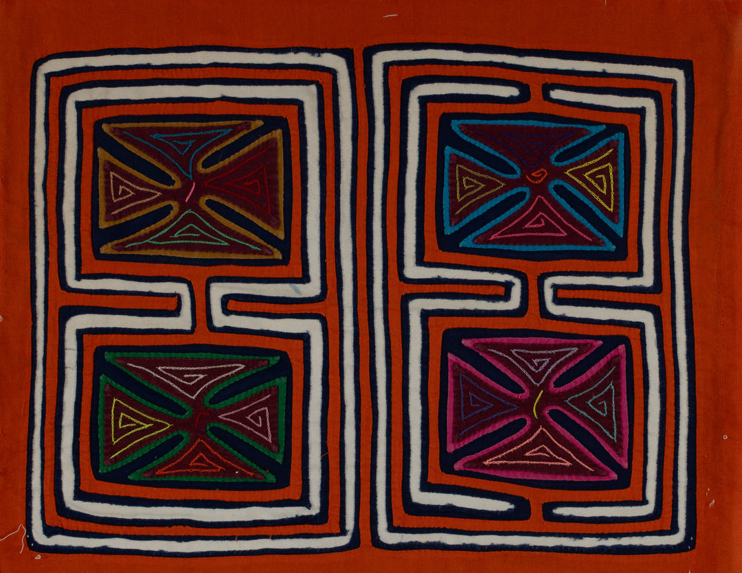 Orange And White Squares Of Life Mola