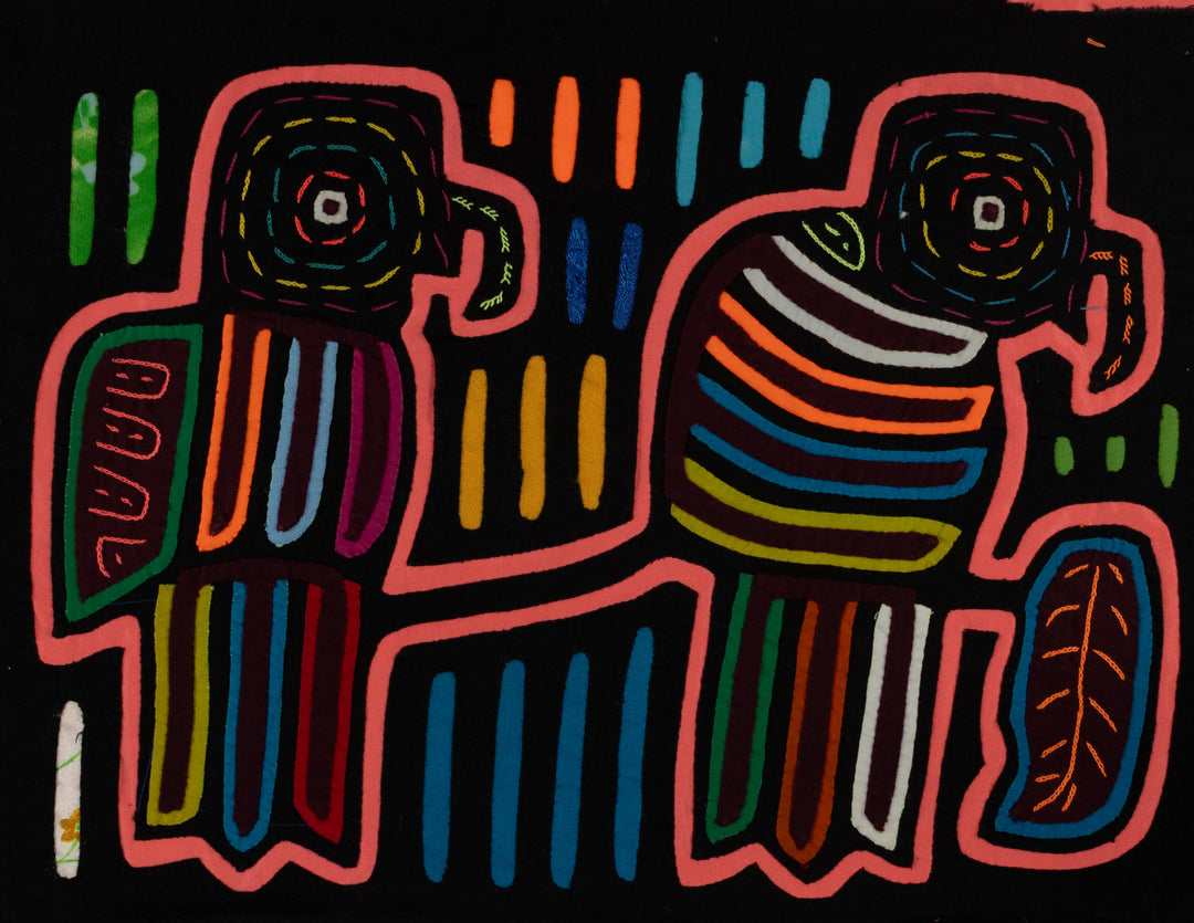 Classic Black And Peach Family Dispute Mola