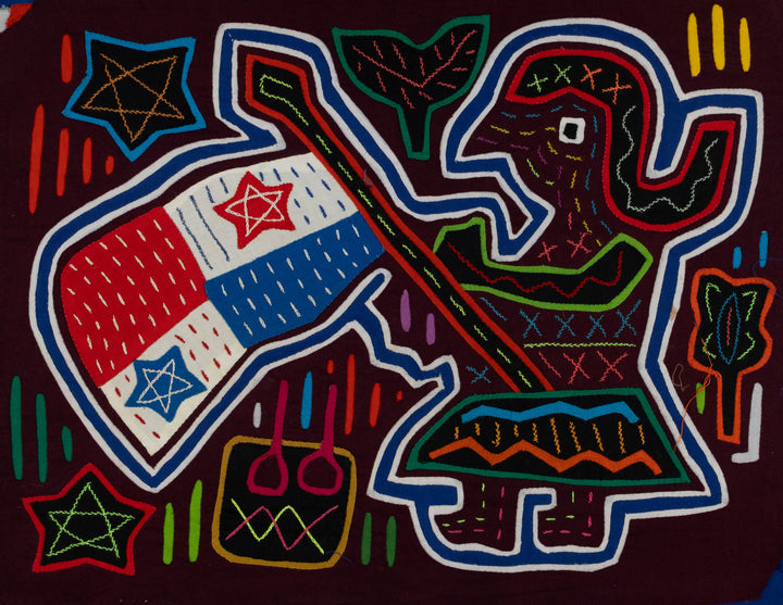 Traditional Patriotic Panama Flag Mola
