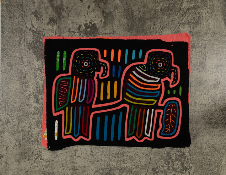 Classic Black And Peach Family Dispute Mola