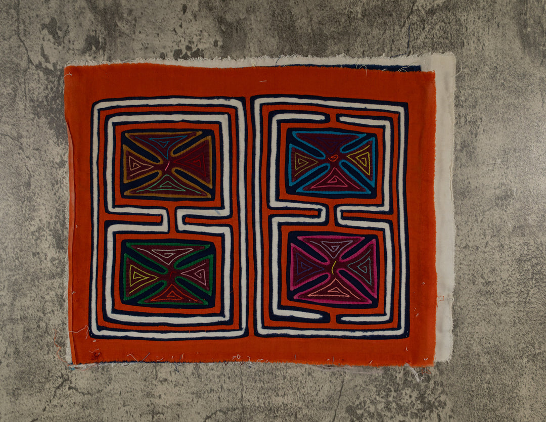 Orange And White Squares Of Life Mola