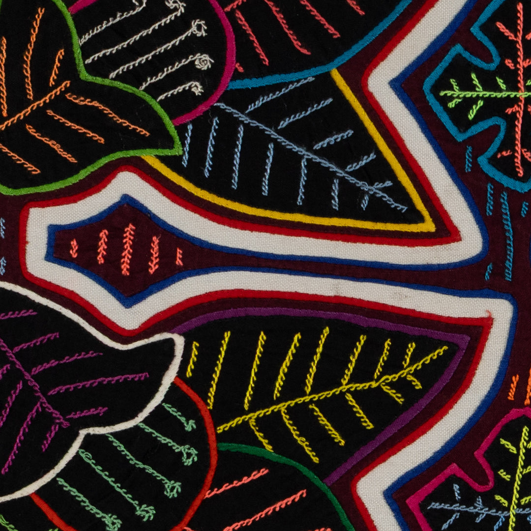 Traditional Maroon And White Floral Flower Mola