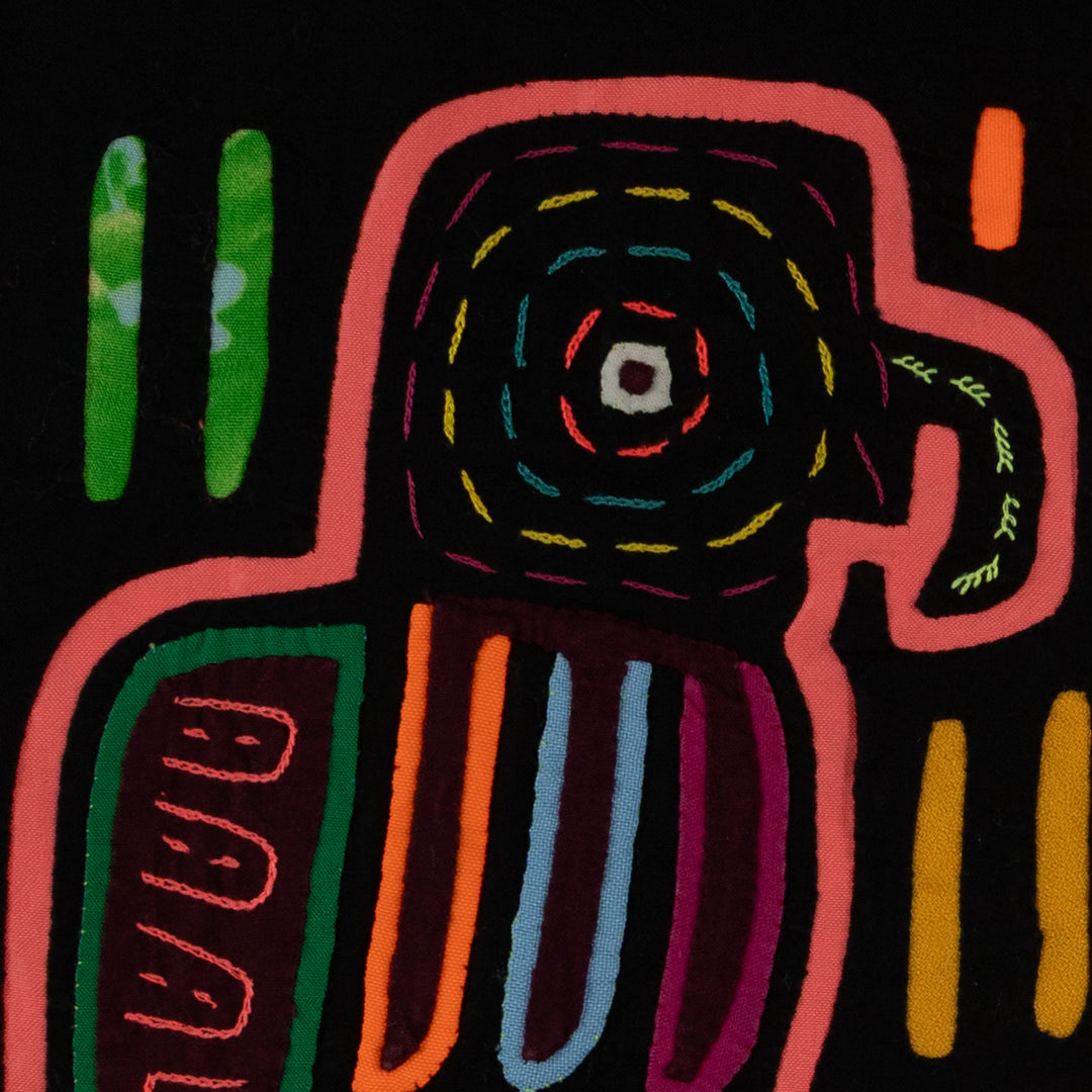 Classic Black And Peach Family Dispute Mola