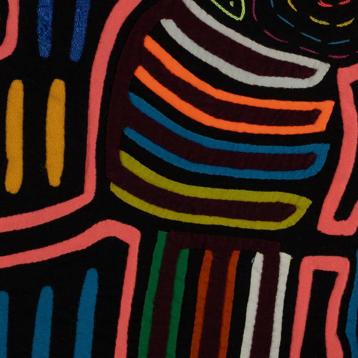 Classic Black And Peach Family Dispute Mola