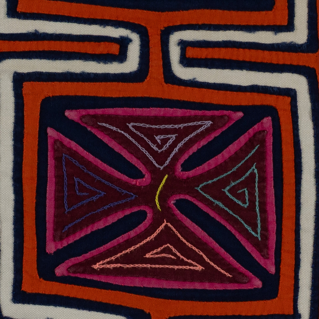 Orange And White Squares Of Life Mola