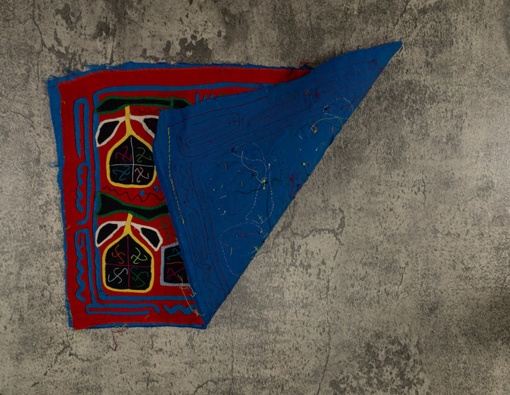 Vintage Red And Blue Autumn Leaves Mola