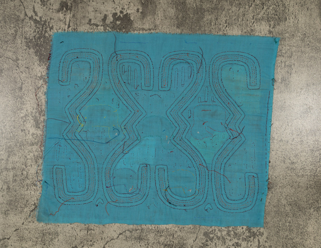 Traditional Burgundy Turquoise And Orange Duck Mola