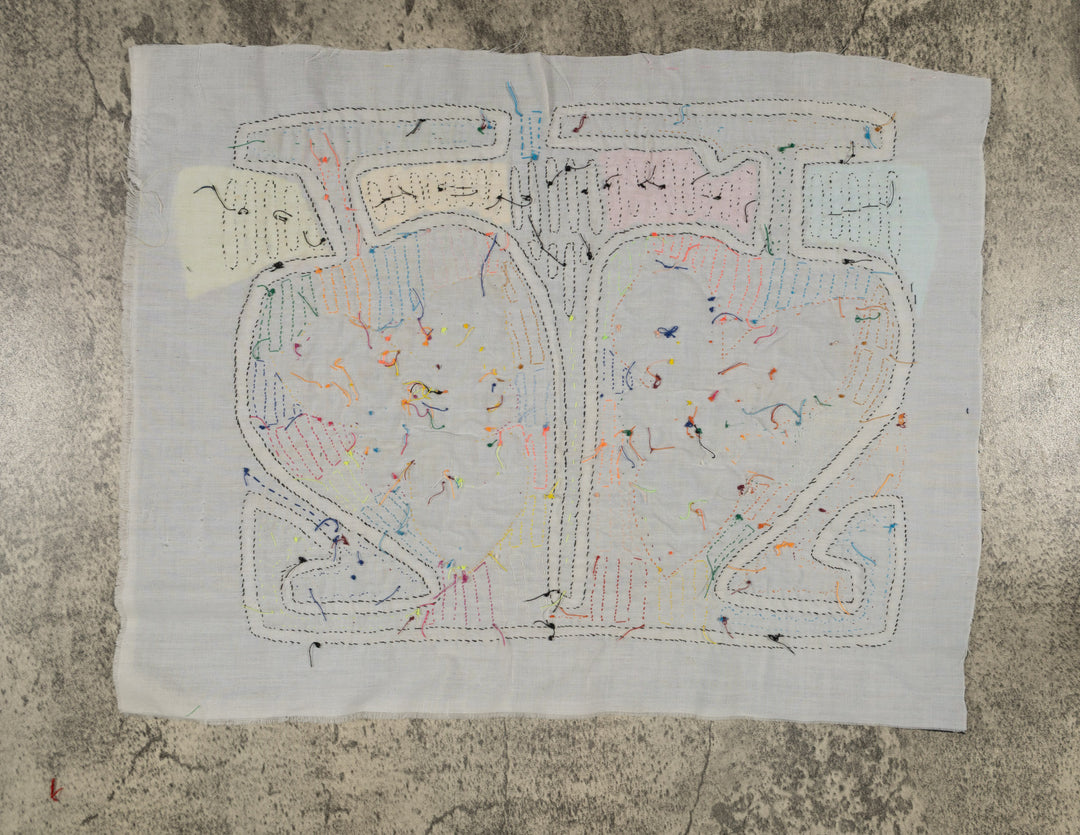 Traditional Black White And Orange Floral Flower Mola