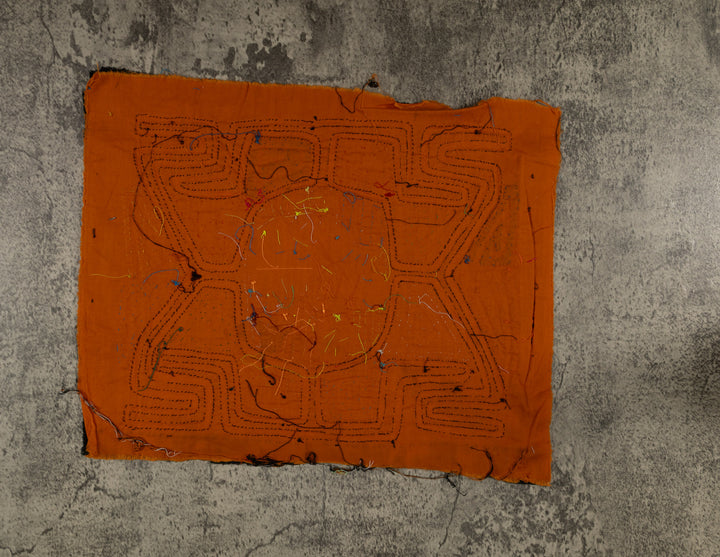 Traditional Black And Orange Fancy Bird Mola