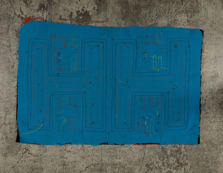 Traditional Orange And Turquoise Bathtub Ducky Mola