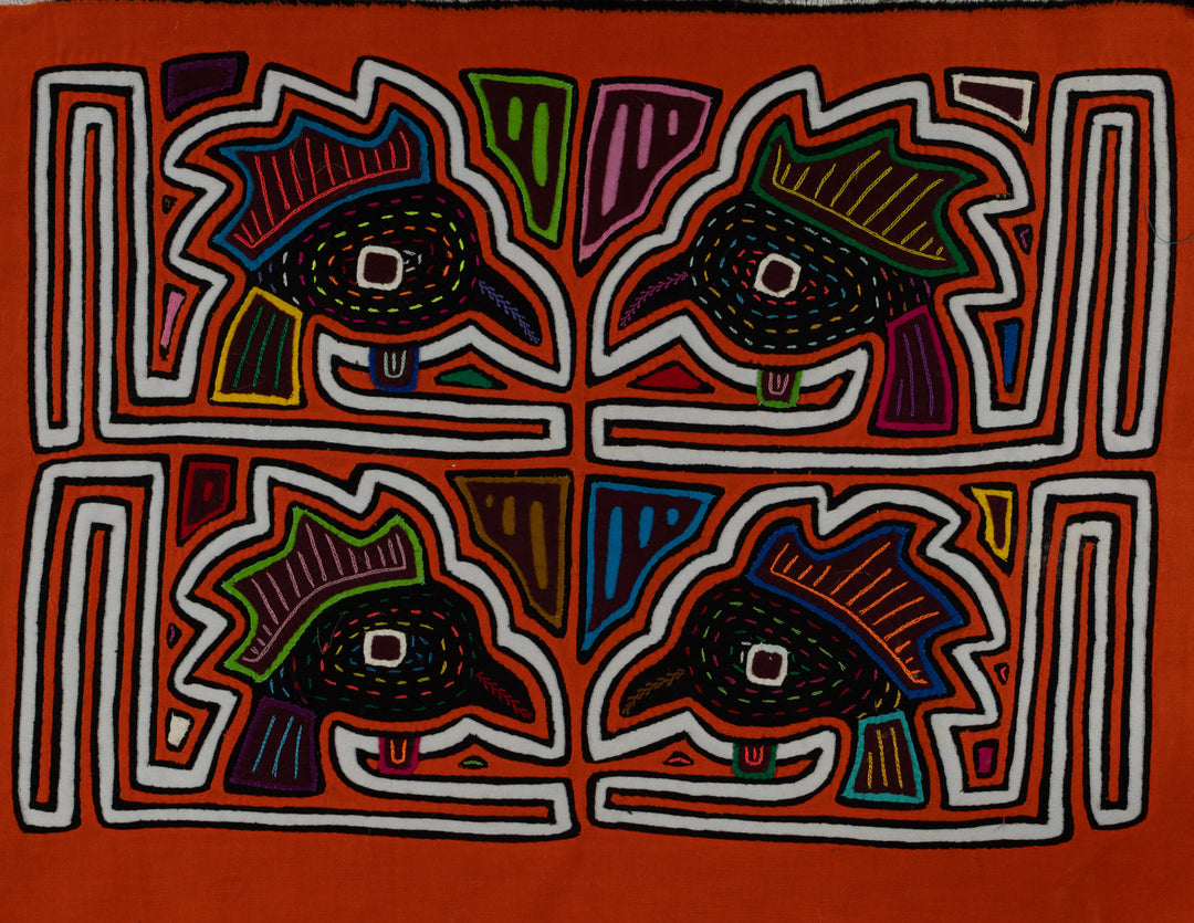 Classic Orange And White Bird Head Mola