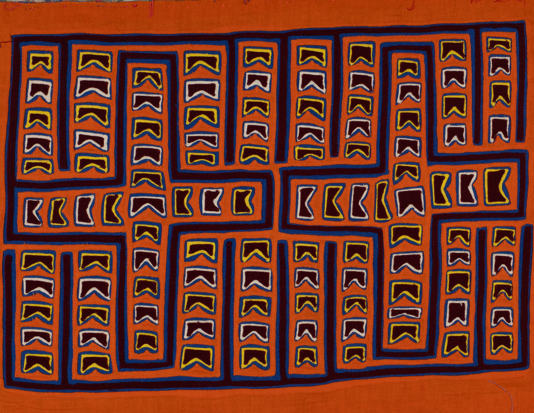 Traditional Orange Christian Cross Mola