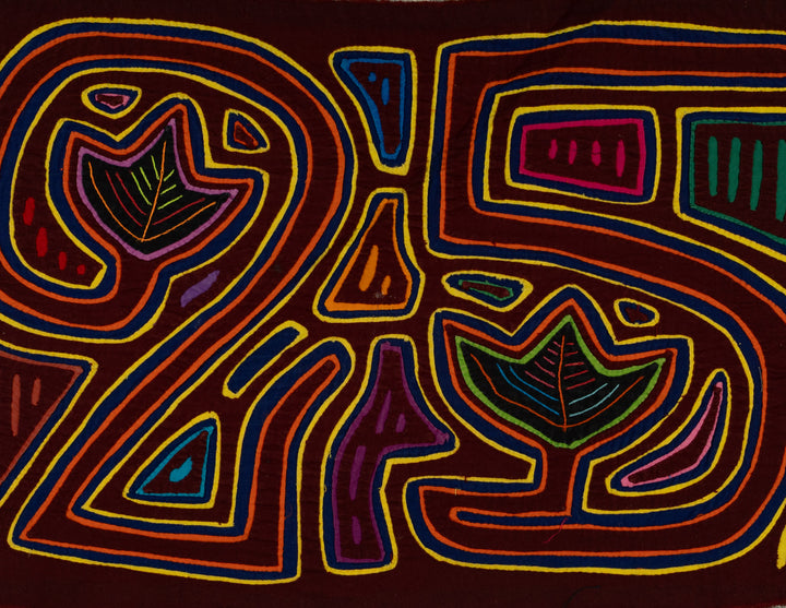 Traditional Burgundy And Yellow Smily Face Floral 25 Mola