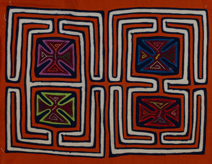 Orange And White Squares Of Life Mola