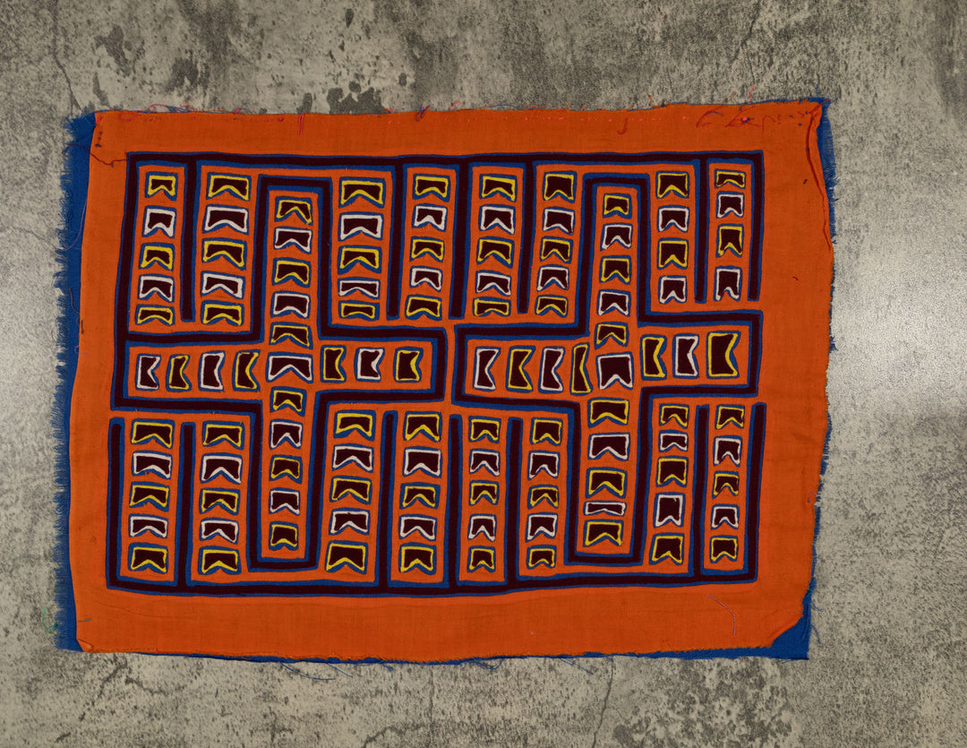 Traditional Orange Christian Cross Mola