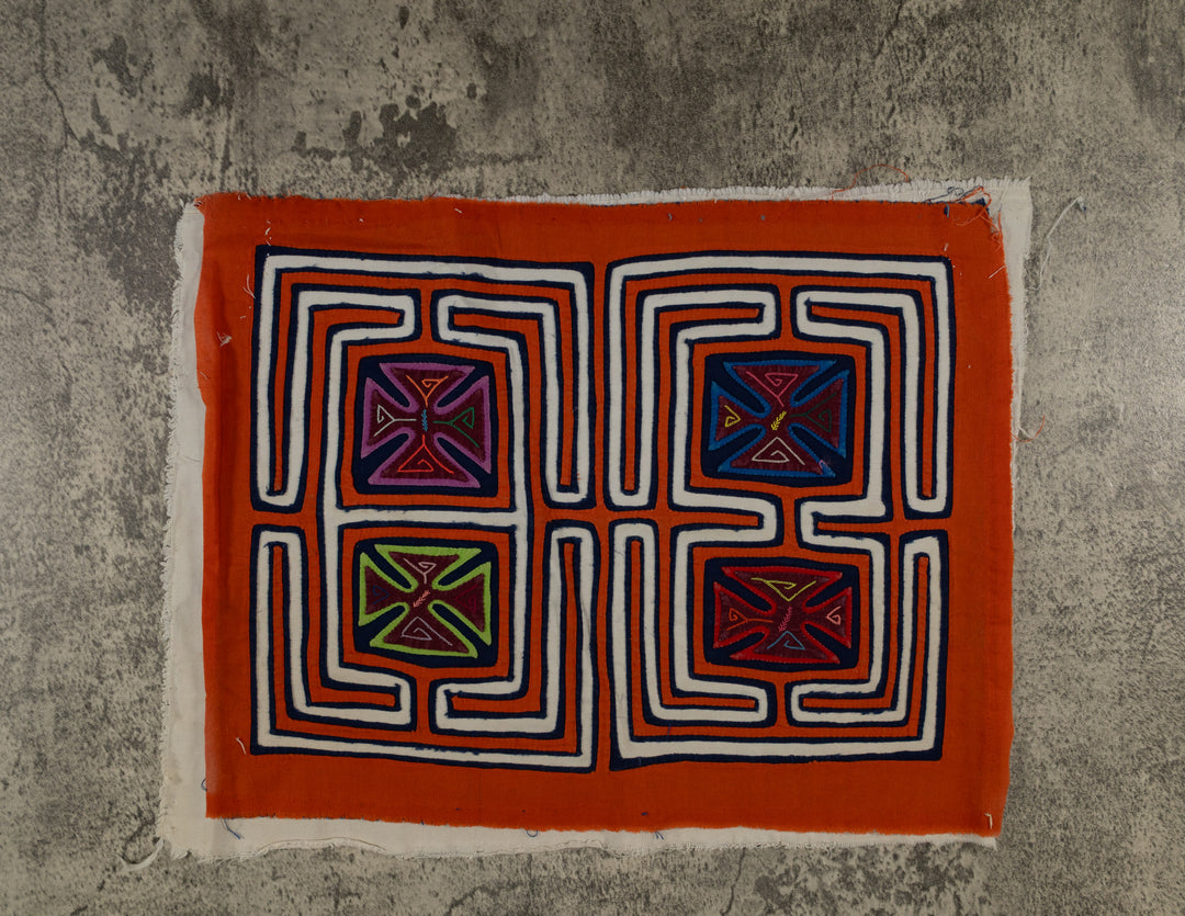 Orange And White Squares Of Life Mola