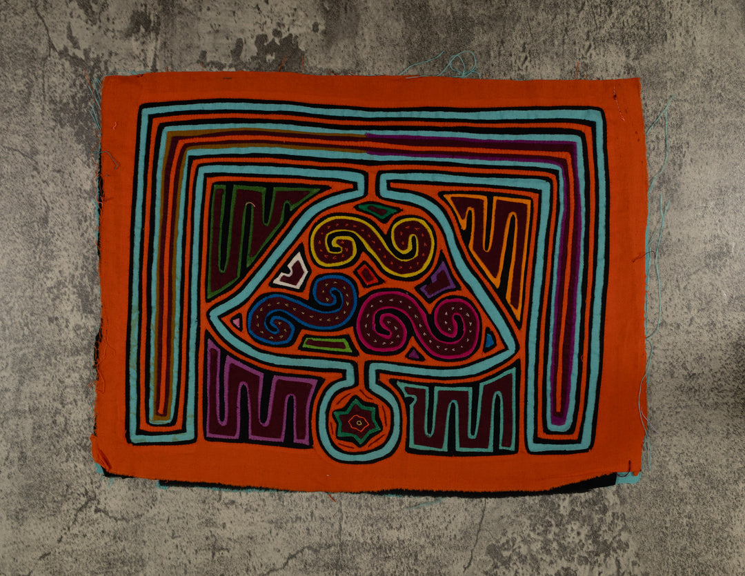 Traditional Orange And Turquoise Christmas Bell Mola