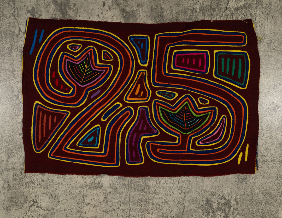 Traditional Burgundy And Yellow Smily Face Floral 25 Mola