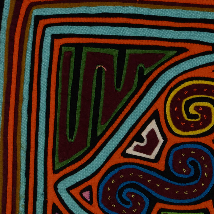 Traditional Orange And Turquoise Christmas Bell Mola