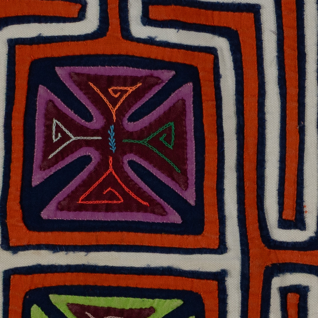 Orange And White Squares Of Life Mola