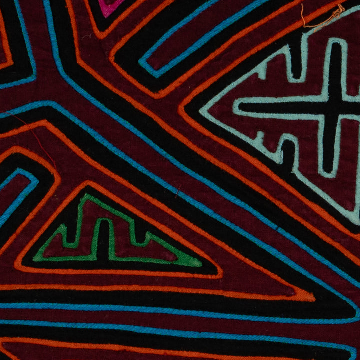 Traditional Burgundy Orange And Turquiose Classic Mola