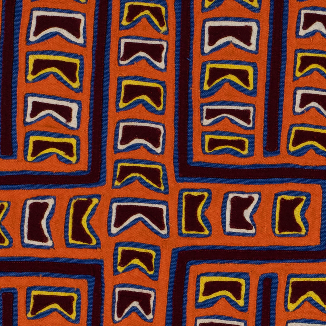 Traditional Orange Christian Cross Mola