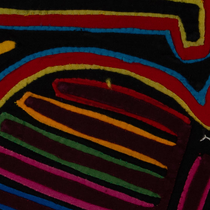 Classic Black Red And Blue Winged Warrior Mola