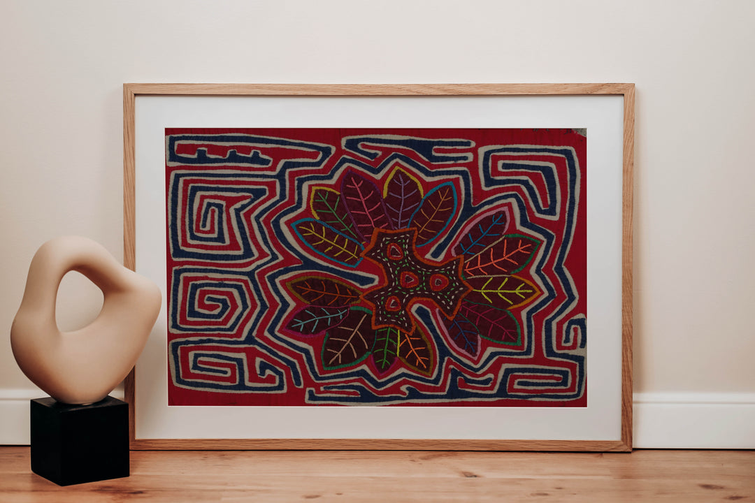 Classic Red White And Blue Floral Flower Mola