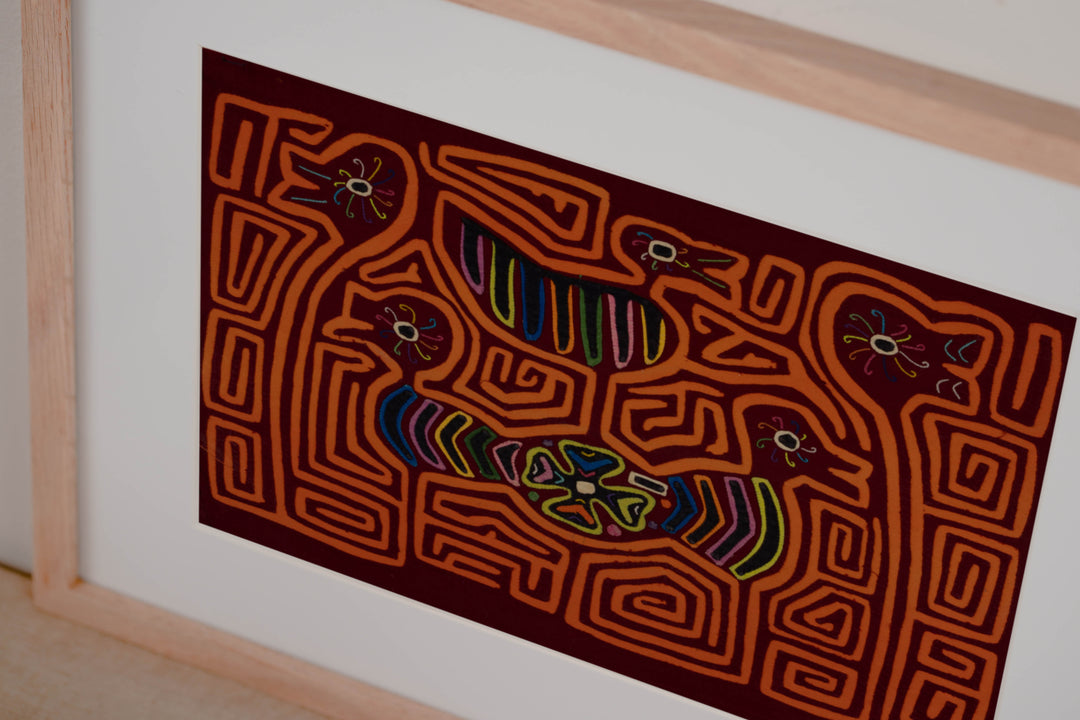 Traditional Burgundy And Orange Duck Galore Mola