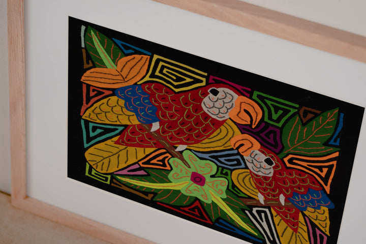 Fantasy Red Blue And Yellow Two Parrot Bird Mola