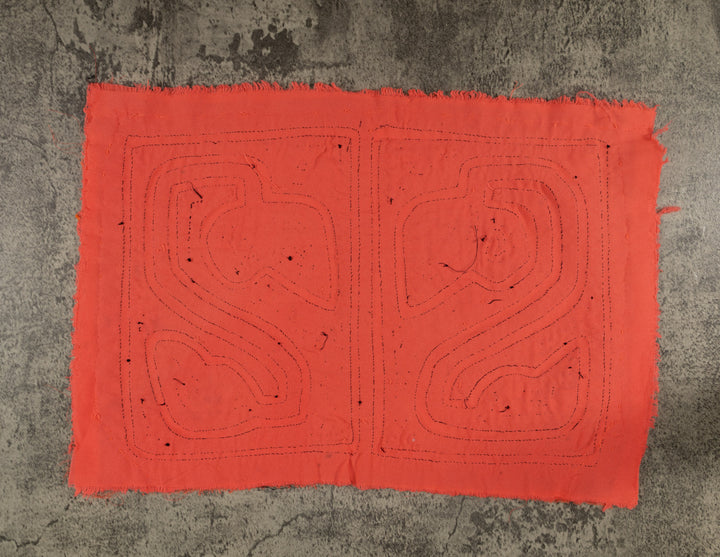 Classic Black And Orange Traditional Design Mola