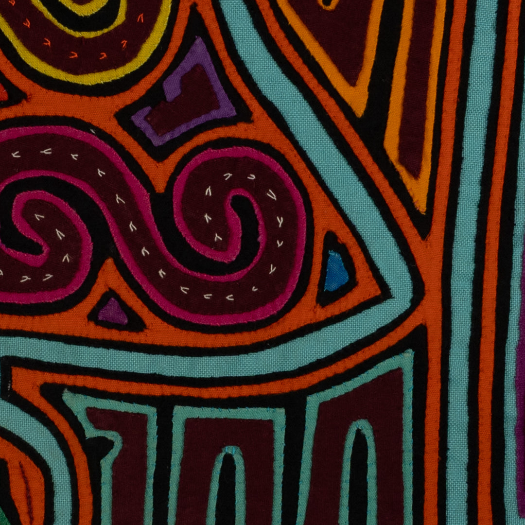 Traditional Orange And Turquoise Christmas Bell Mola