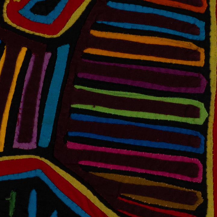 Classic Black Red And Blue Winged Warrior Mola