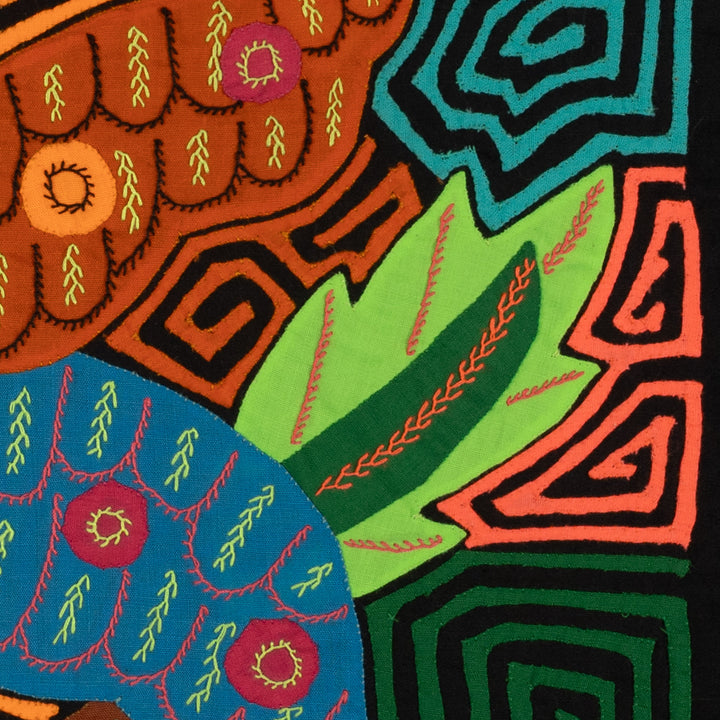 Fantasy Orange Blue And Yellow Jungle Butterfly Mola