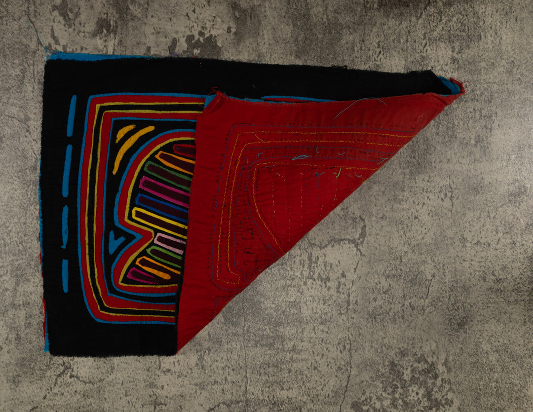 Classic Black Red And Blue Winged Warrior Mola