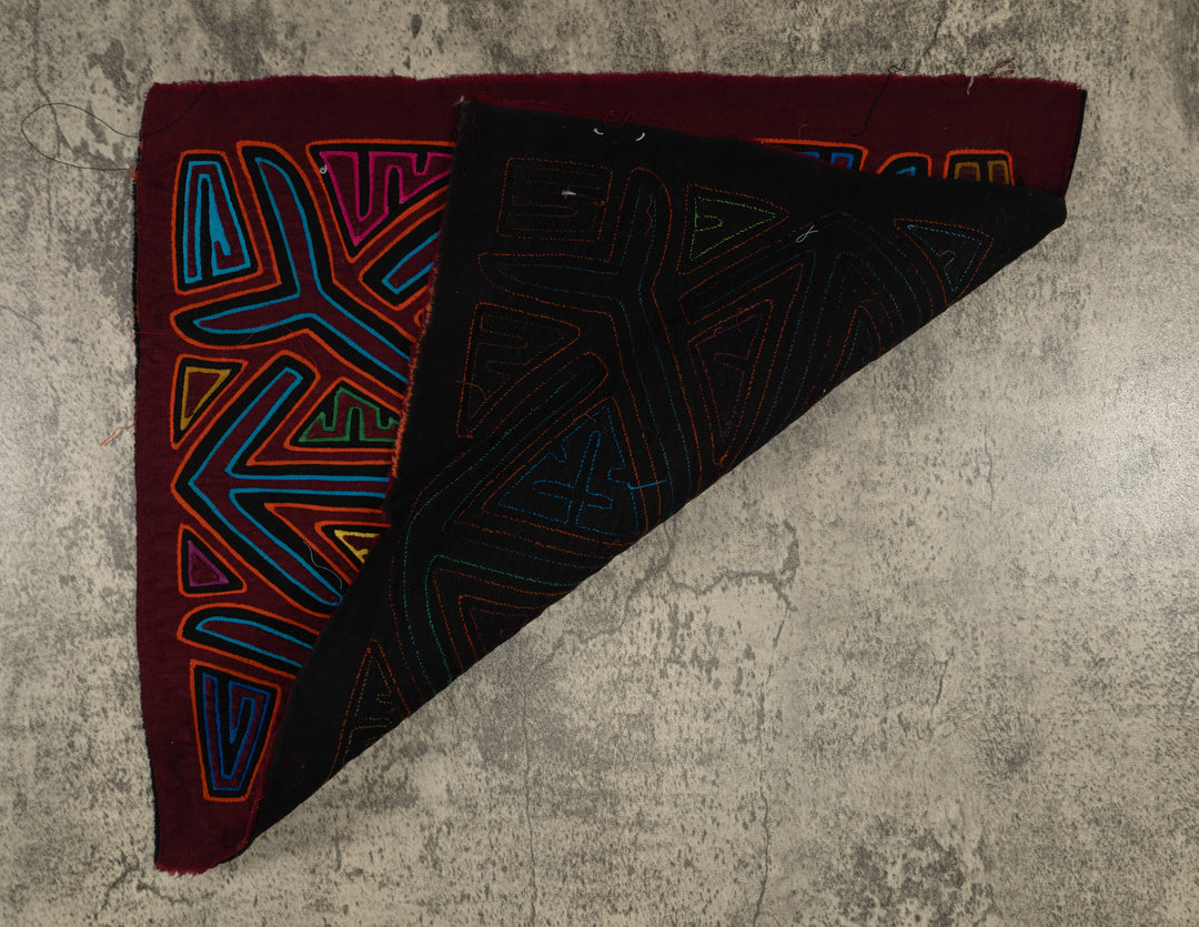 Traditional Burgundy Orange And Turquiose Classic Mola