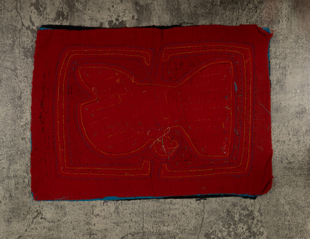 Classic Black Red And Blue Winged Warrior Mola