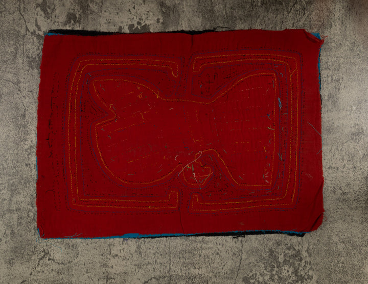 Classic Black Red And Blue Winged Warrior Mola