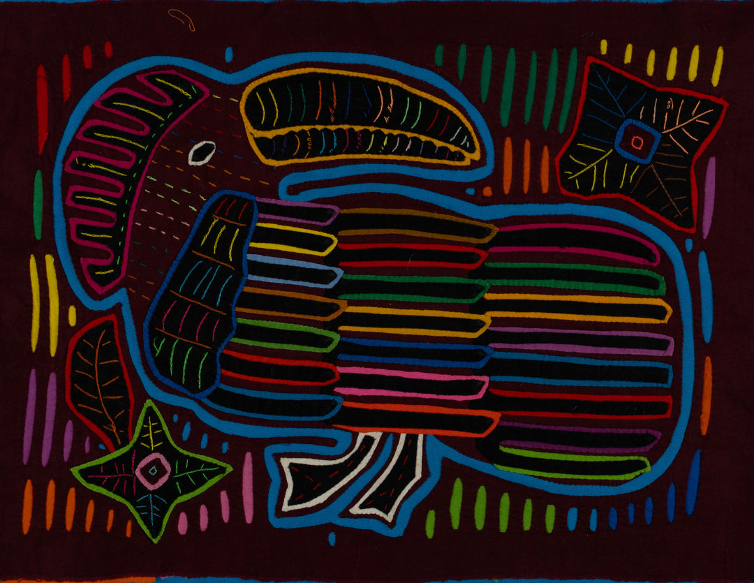 Maroon And Turquoise Jungle Bird Mola