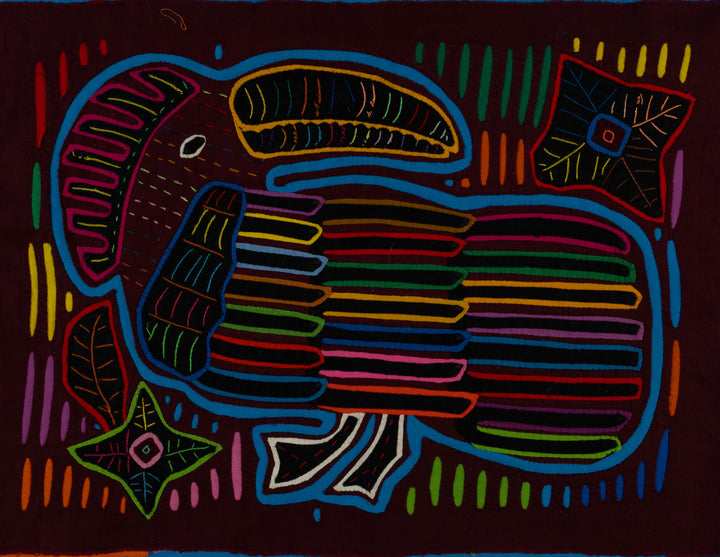 Maroon And Turquoise Jungle Bird Mola