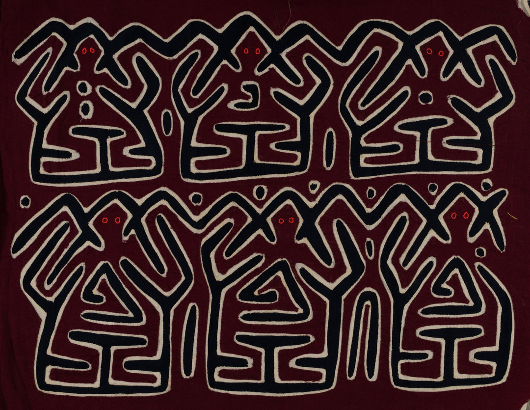 Burgundy White And Black Conga Dance Mola