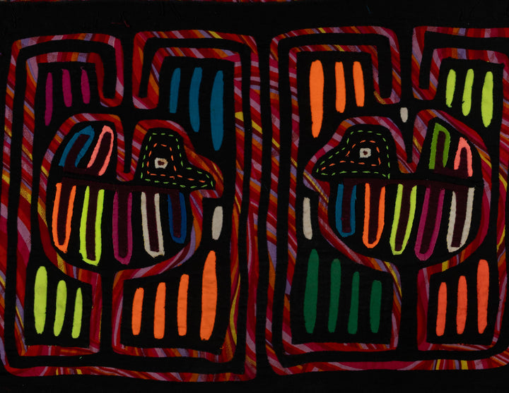 Vintage Black And Red Birdcage Mola