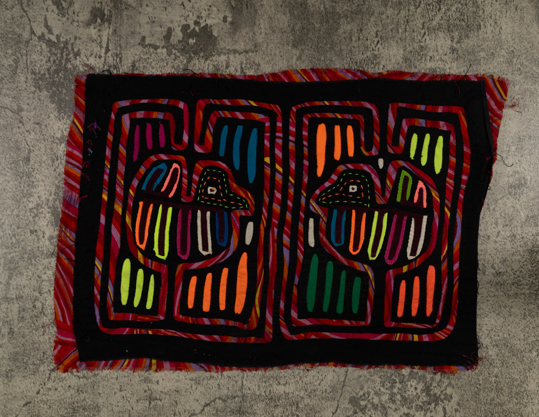 Vintage Black And Red Birdcage Mola