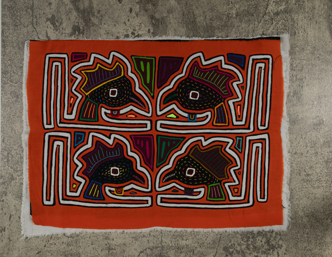 Classic White And Orange Bird Head Mola