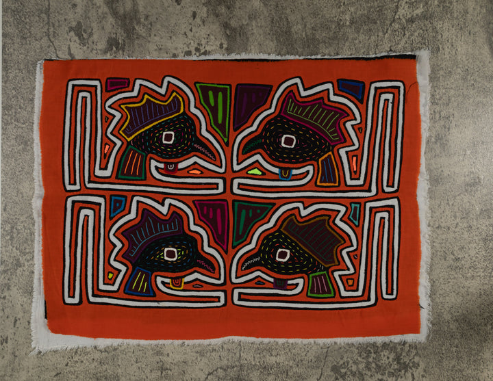 Classic White And Orange Bird Head Mola