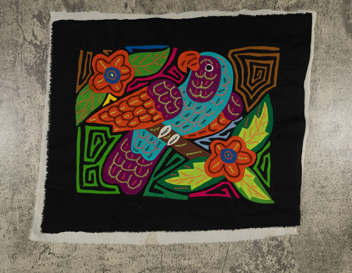 Blue-headed Parrot with Orange Flowers Mola