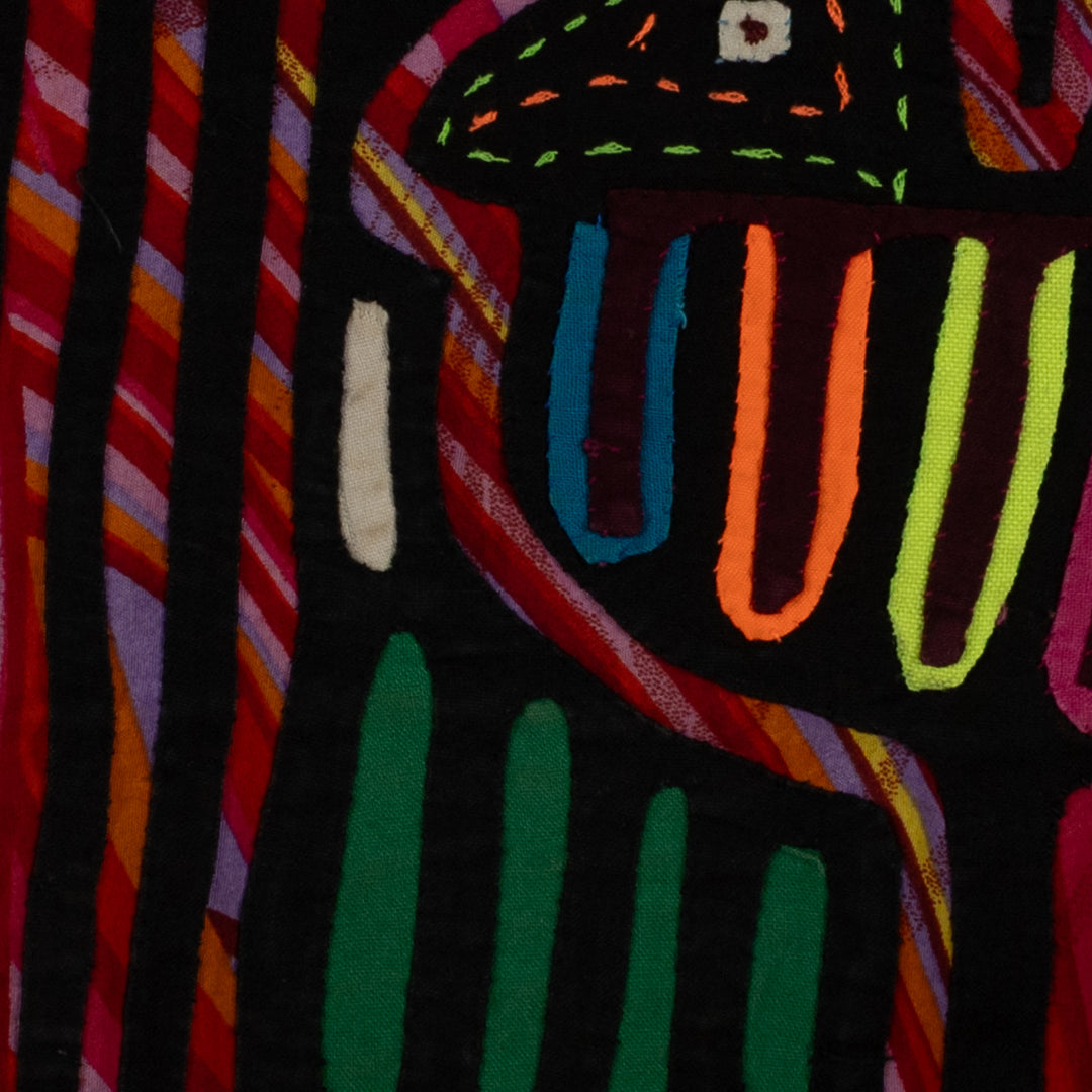 Vintage Black And Red Birdcage Mola