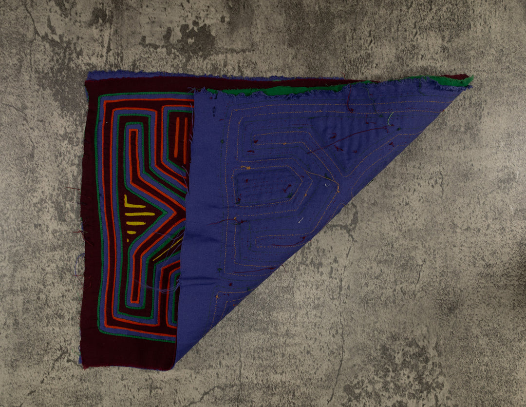Traditional Burgundy Orange And Blue Dos XX Mola